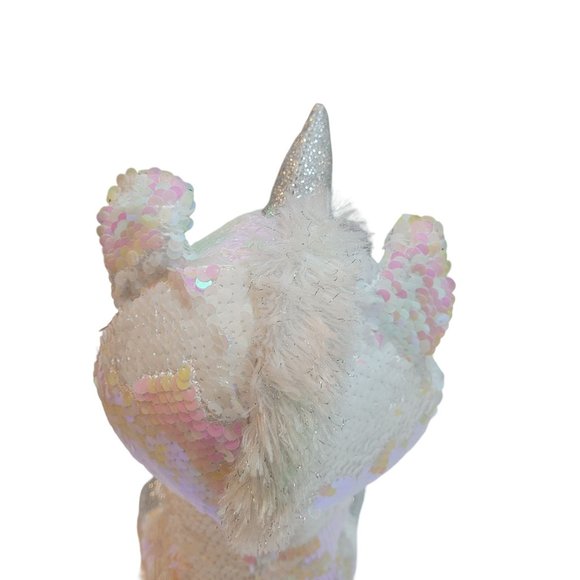 Ty Flippables Unicorn Diamond EUC 10 Inches Tall White Pink Sequins - Picture 7 of 12